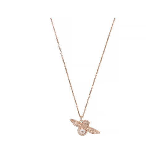 Olivia Burton Bejewelled Bee Pendant with Rose Quartz