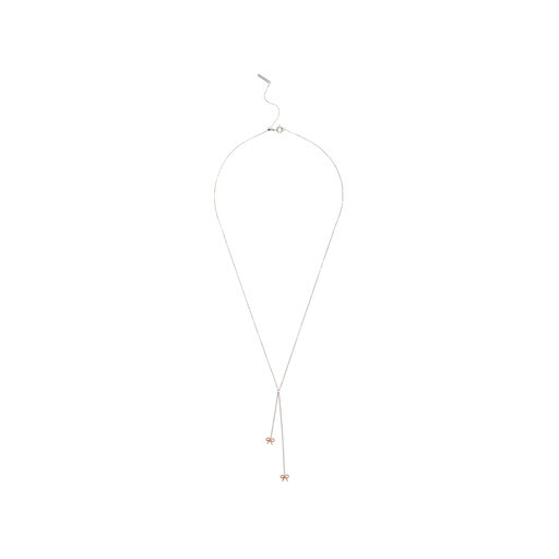 Vintage Bow Lariat Silver & Rose Gold