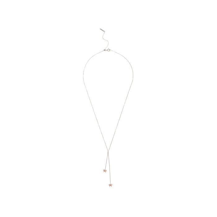 Vintage Bow Lariat Silver & Rose Gold