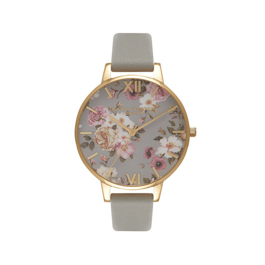 Olivia Burton Flower Show Big Dial Grey & Gold Watch