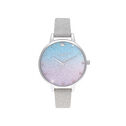 Glitter Ombre Demi Dial, Sparkle Markers Glitter Strap & Silver Watch