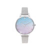 Glitter Ombre Demi Dial, Sparkle Markers Glitter Strap & Silver Watch