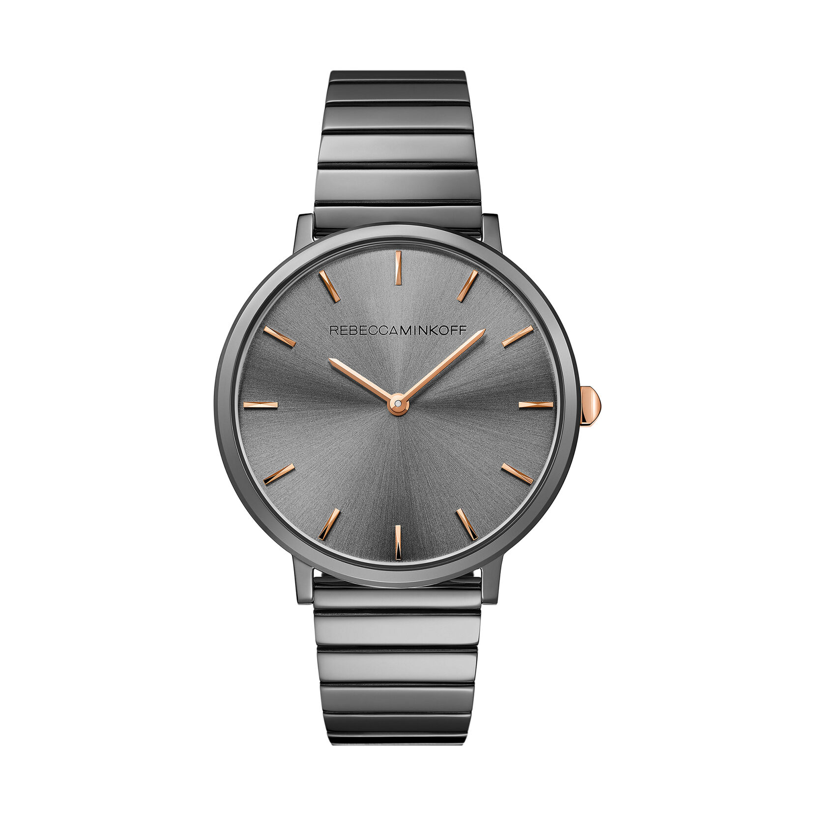 Grey watch. Rebecca Minkoff Cali Stainless Steel & Crystal Bracelet watch. Major collection.