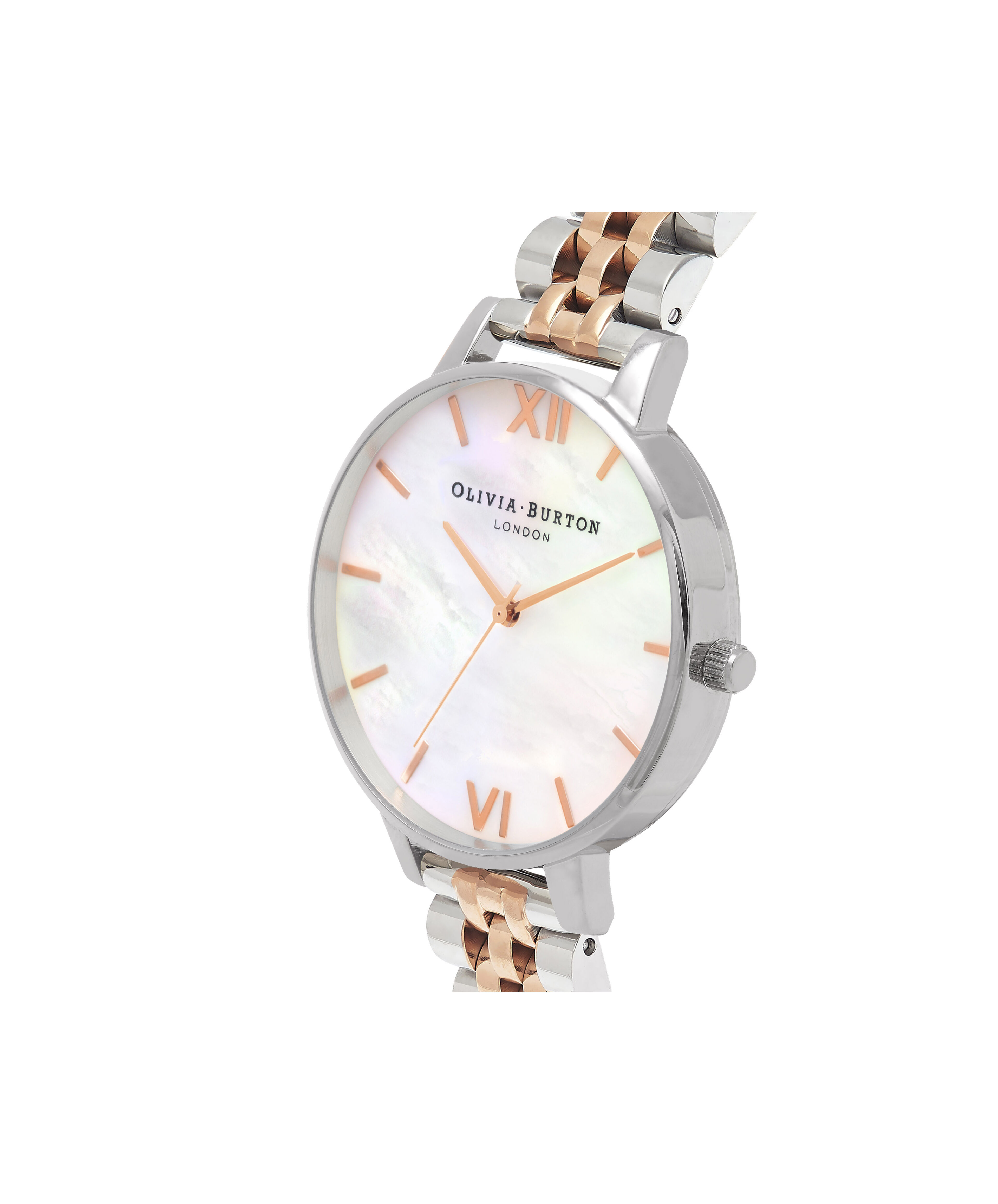 Ladies Mother of Pearl White Bracelet Rose Gold Silver Olivia Burton London