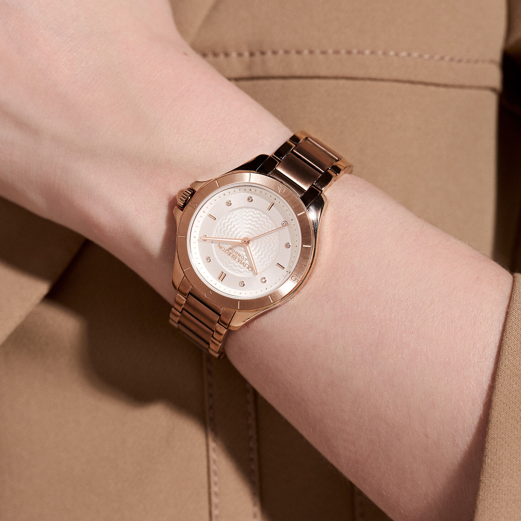 Guilloche Metallic Women's Watch, 36mm