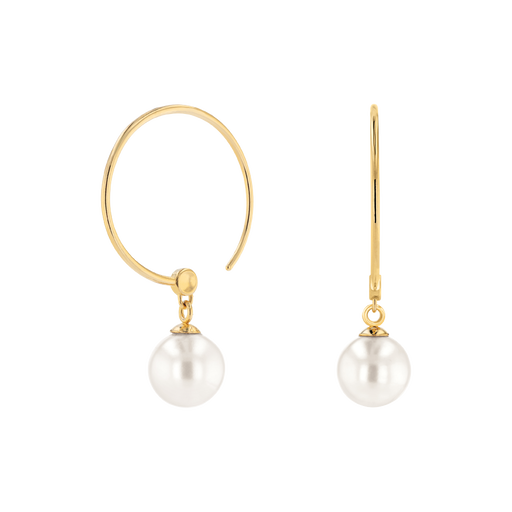 Movado Pearl Hoop Earrings