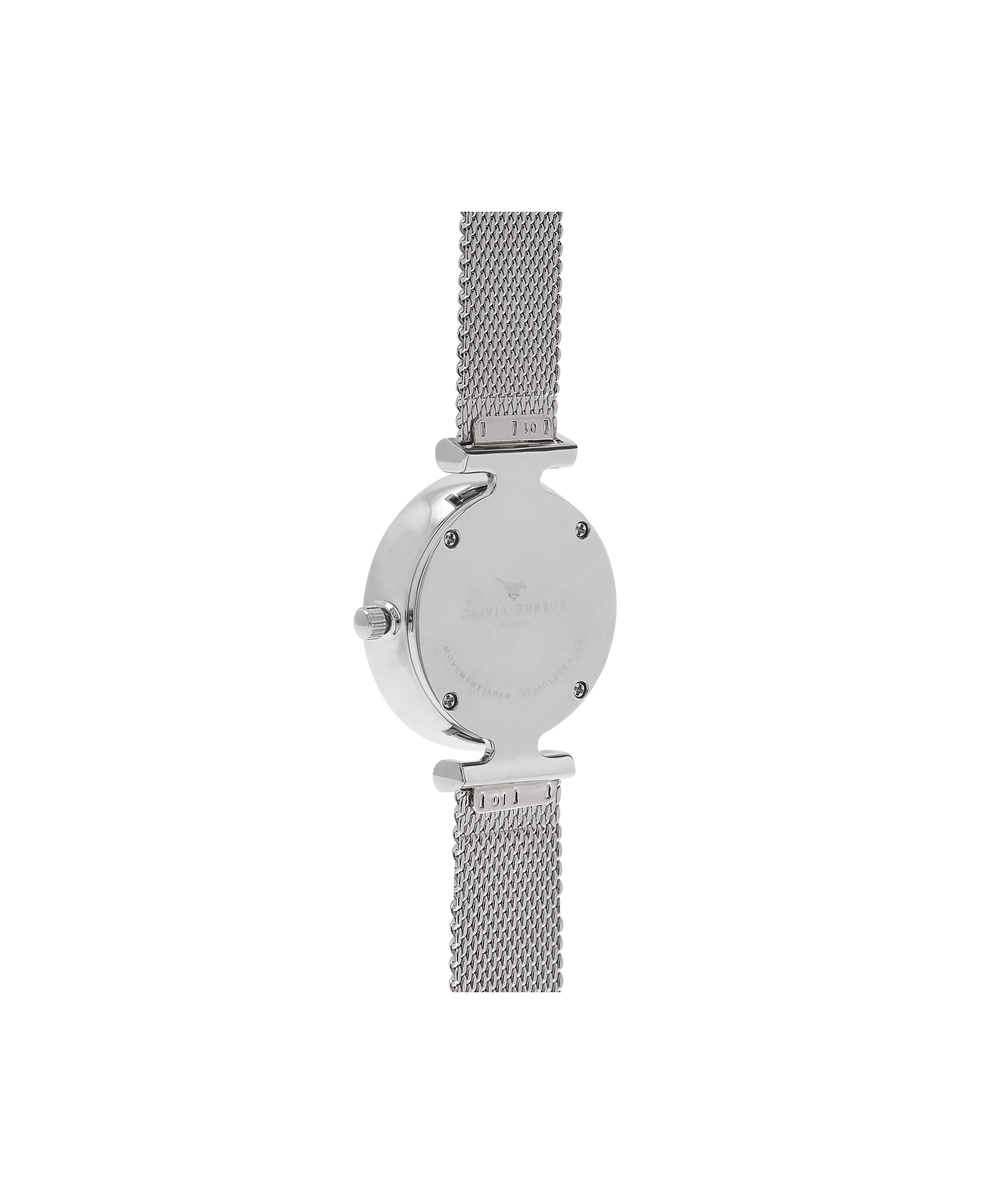 Ladies Queen Bee Blue Mother of Pearl Silver Mesh Olivia Burton London