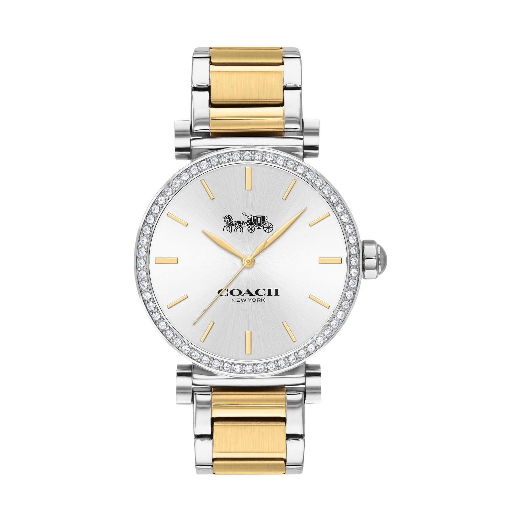 Coach Movado Company Store Coach Madison Two Toned Bracelet Watch With Crystals