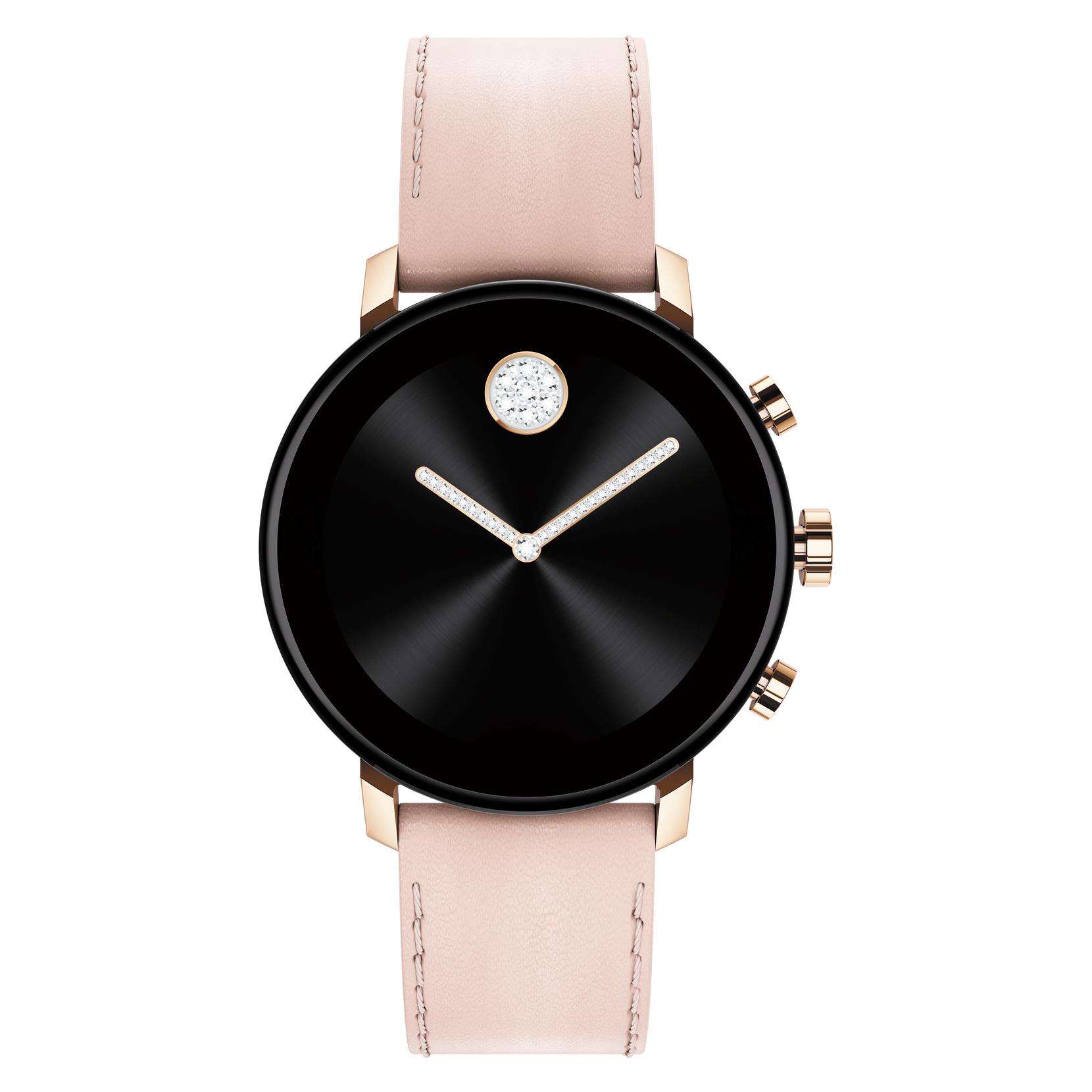 Movado Movado Connect 2.0 pale rose gold smart watch with pink leather strap