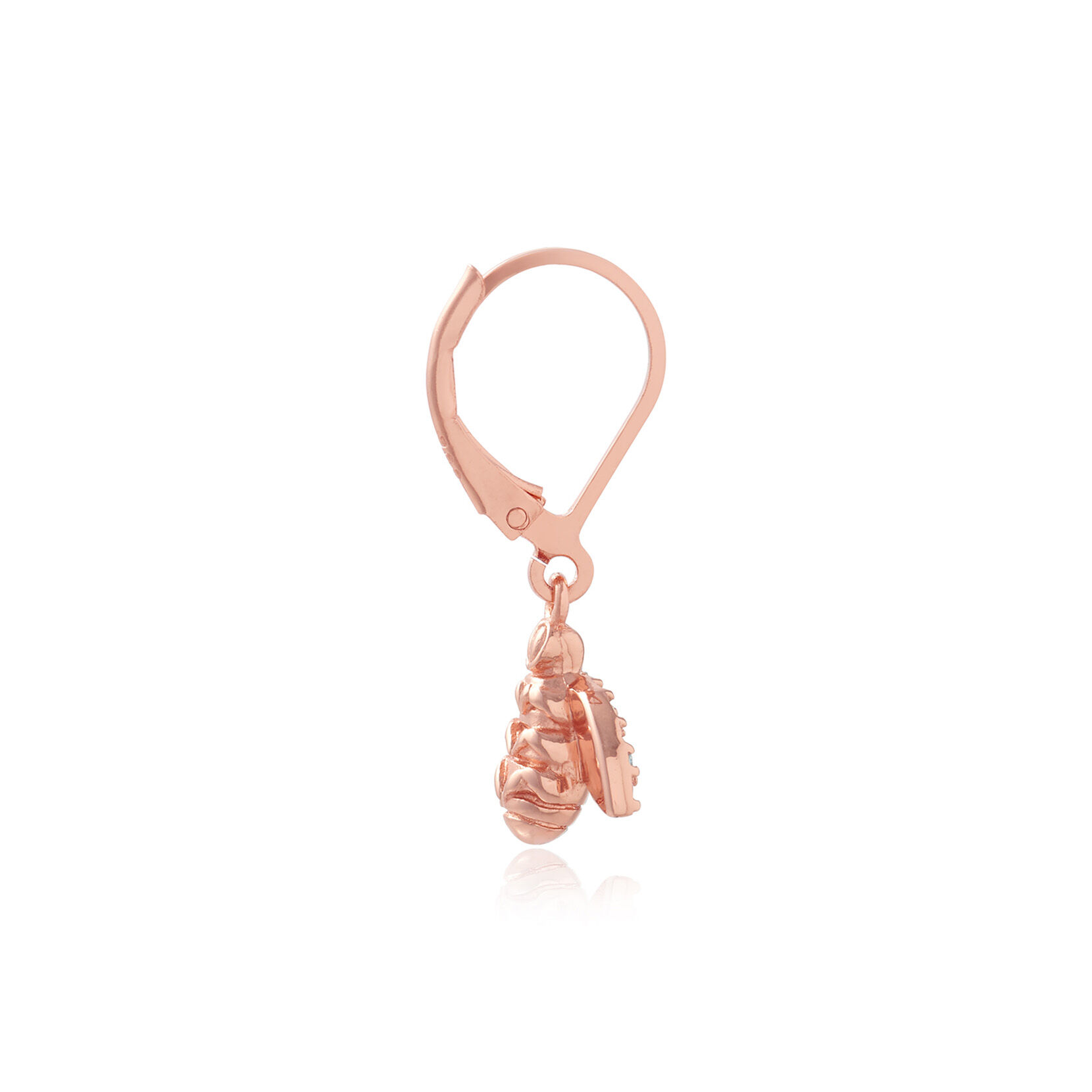 Rose Gold Bee Lever Back Hoops