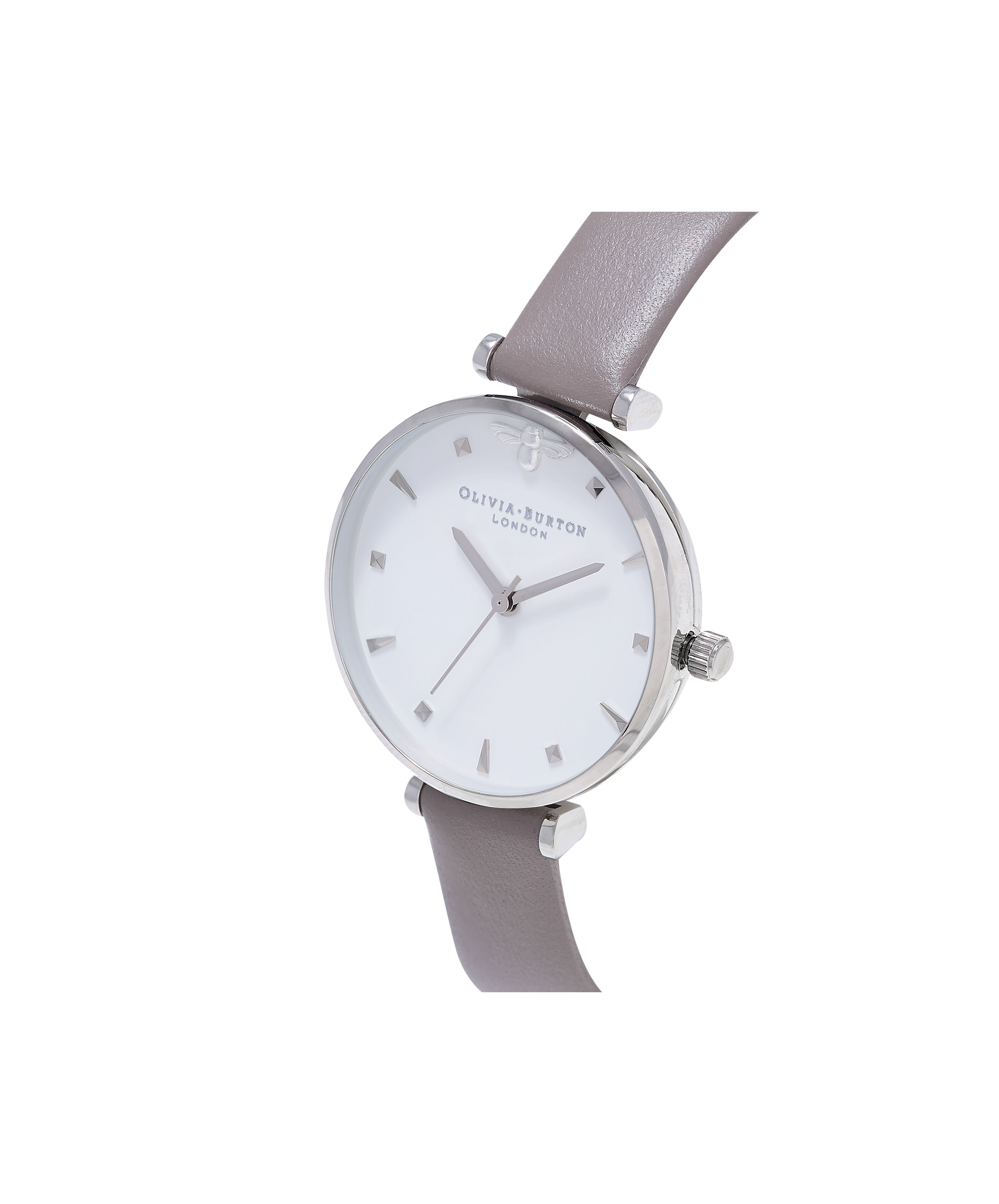 Olivia Burton OB16AM144 Queen Bee London Grey Silver Leather Lad