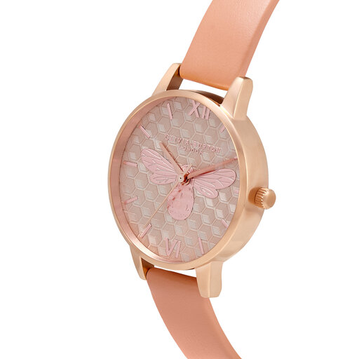 Rose Gold & Tan Women's Watch, 30mm