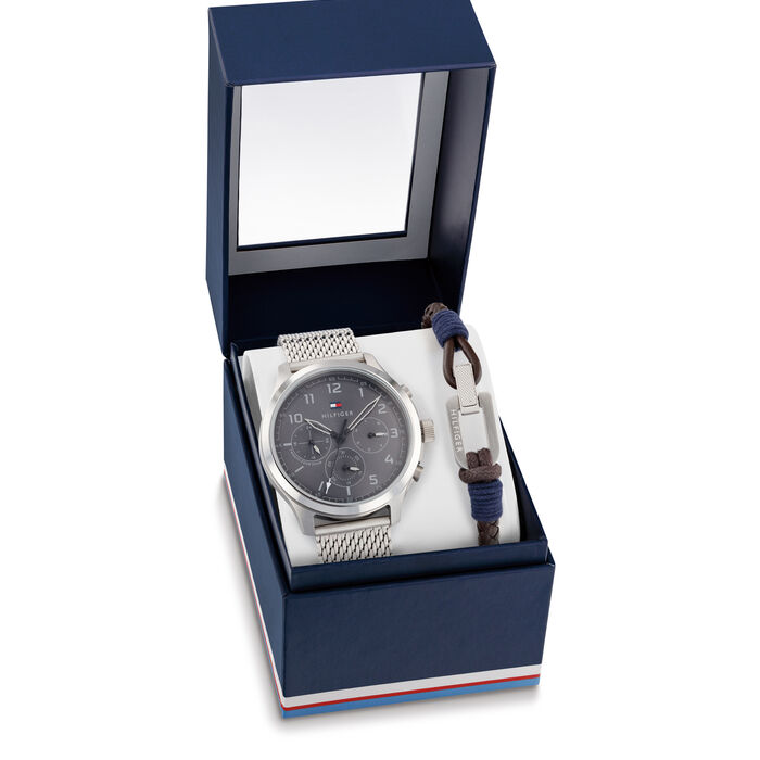 Men's Watch & Bracelet Gift Set, 45mm