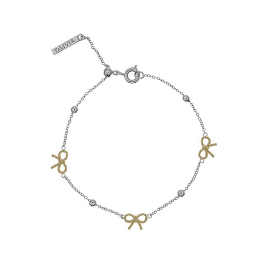  Bow and Ball Bracelet Silver and Gold 
