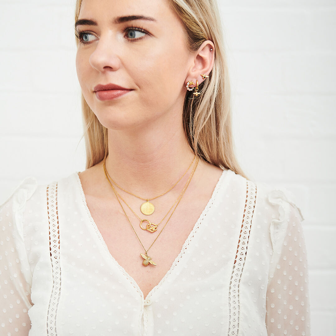 Ladies 3D Bee Pendant Necklace Gold Olivia Burton London