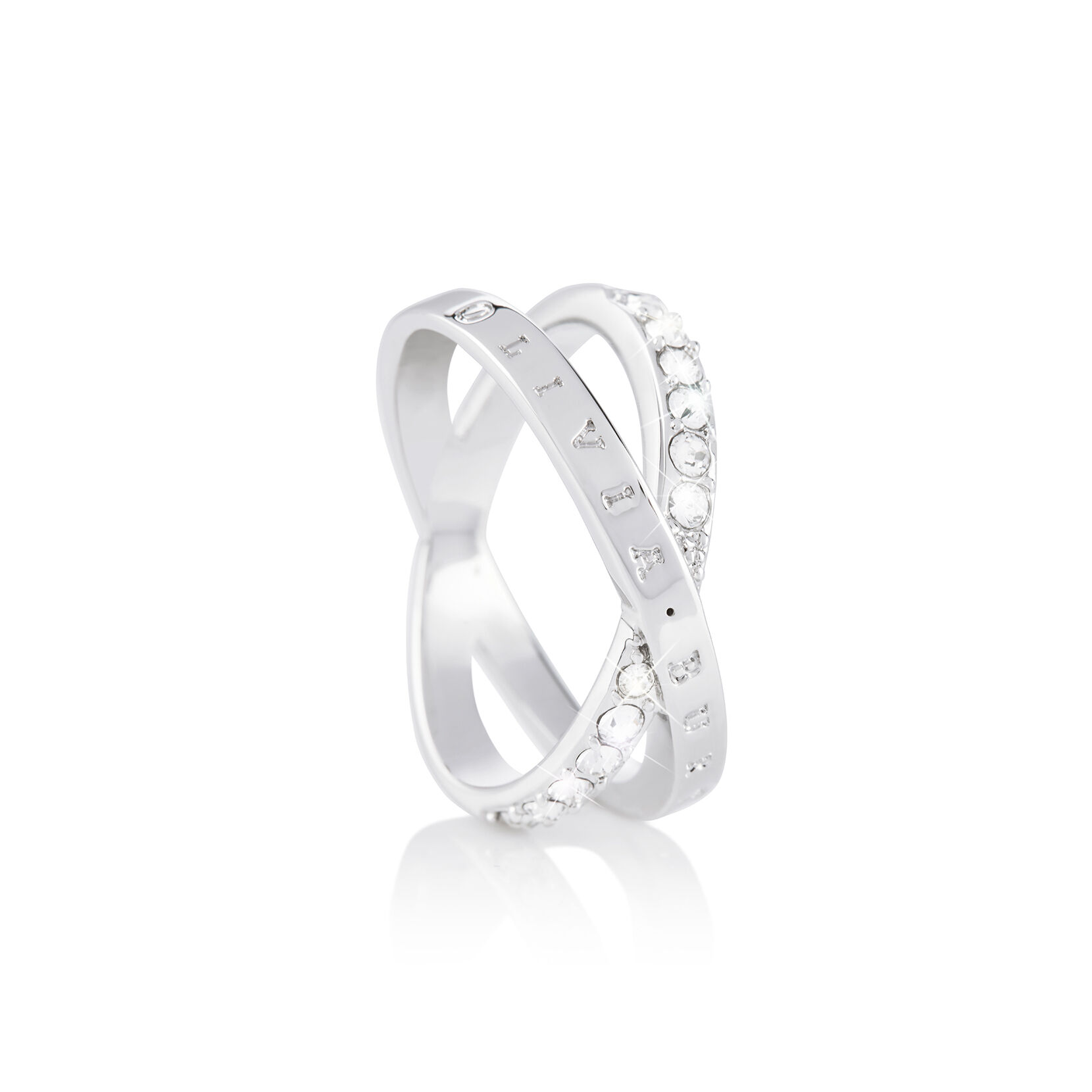 Olivia burton bejewelled shop interlink ring silver