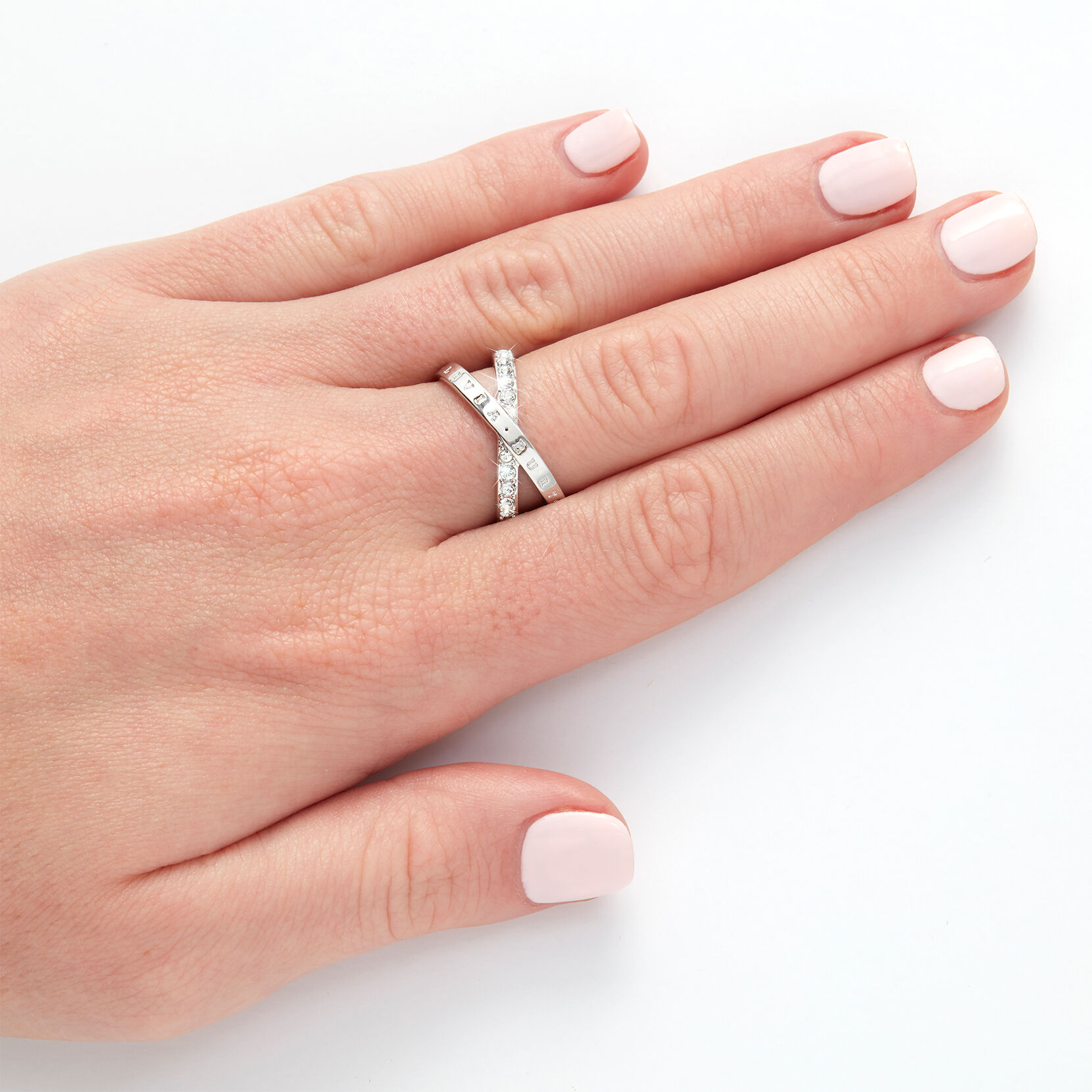 Olivia burton bejewelled shop interlink ring silver