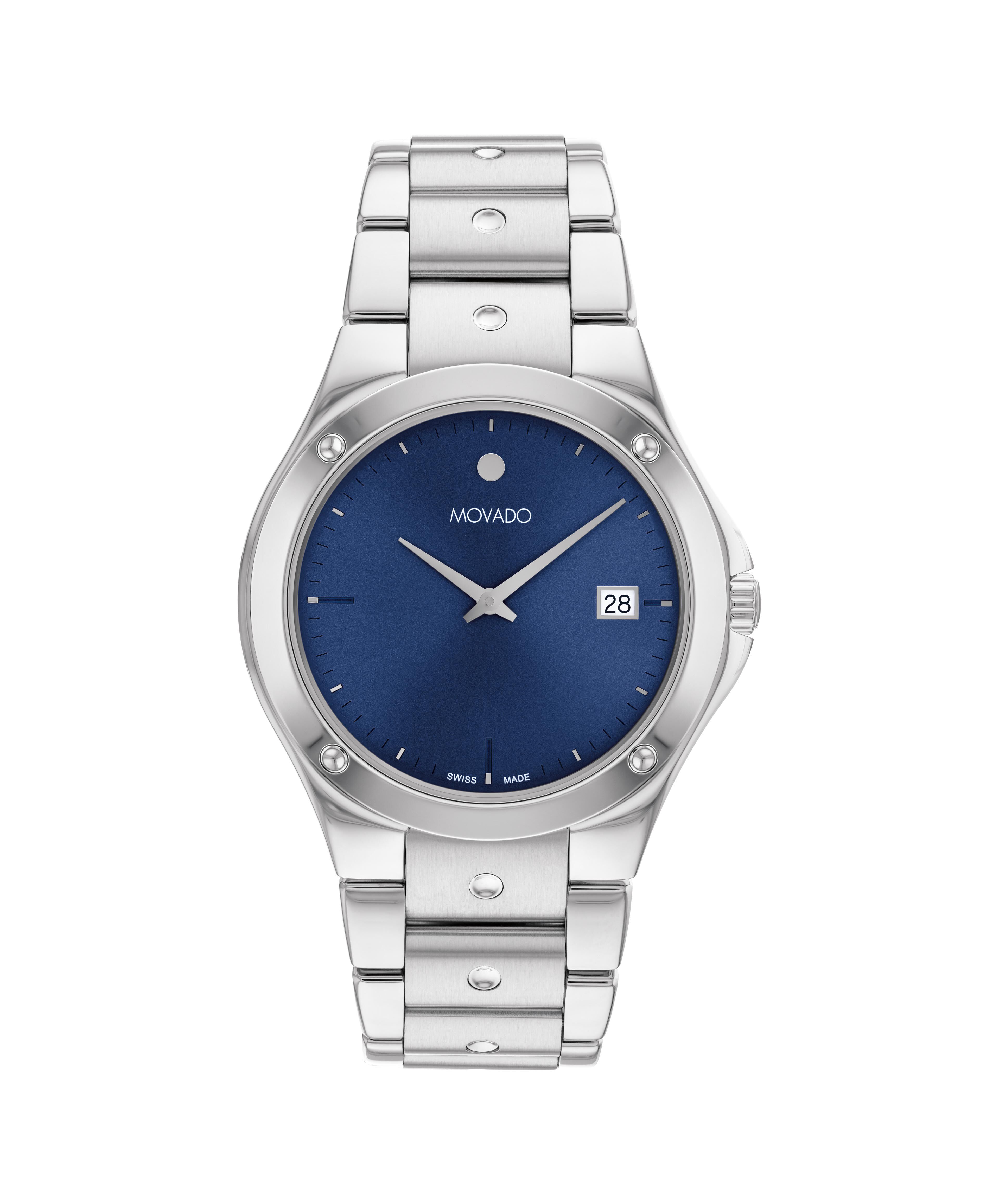 稼働 MOVADO 腕時計 エリーロ スクエア 新品電池 ボーイズ 2針