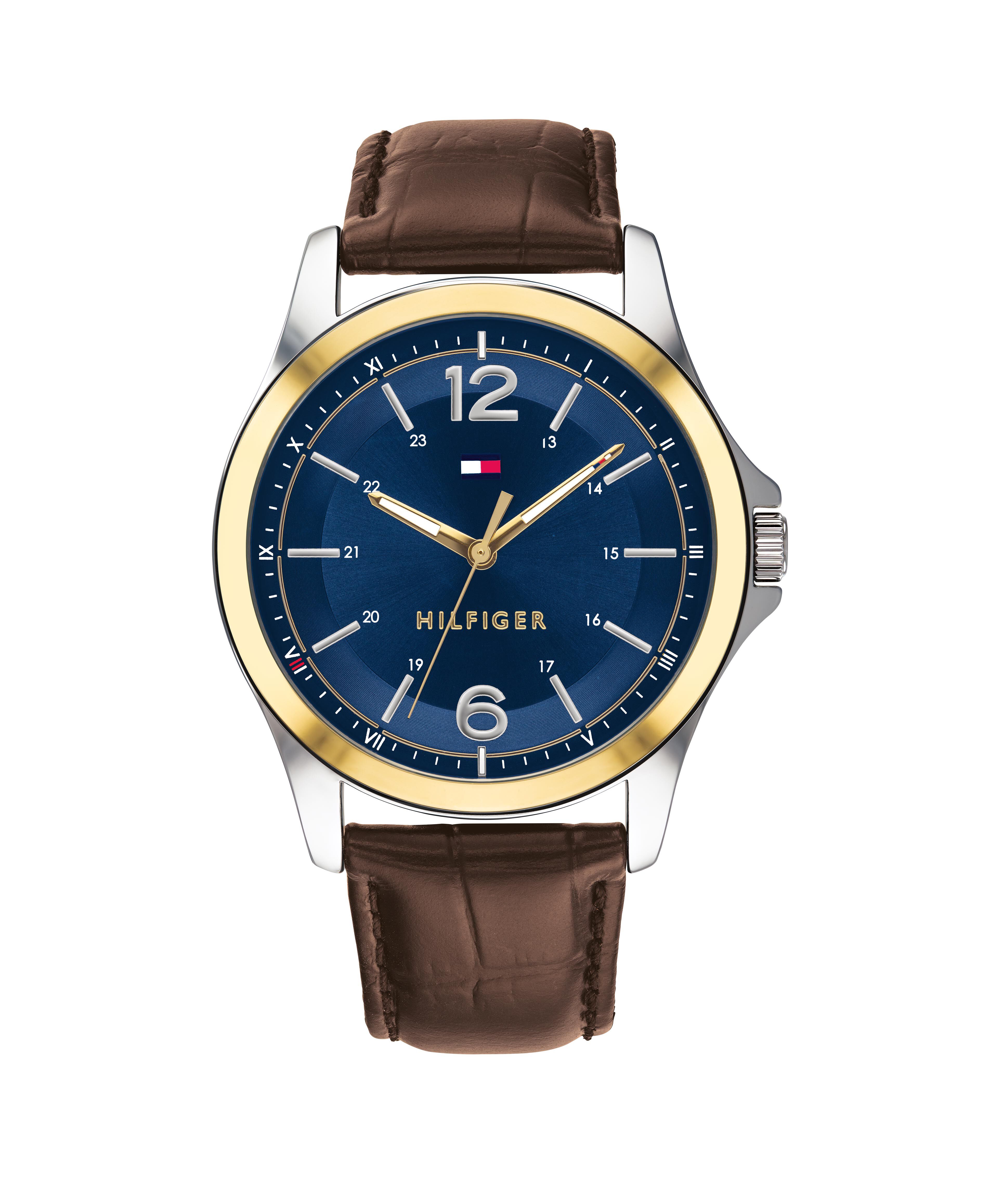 Tommy hilfiger blue and gold watch outlet