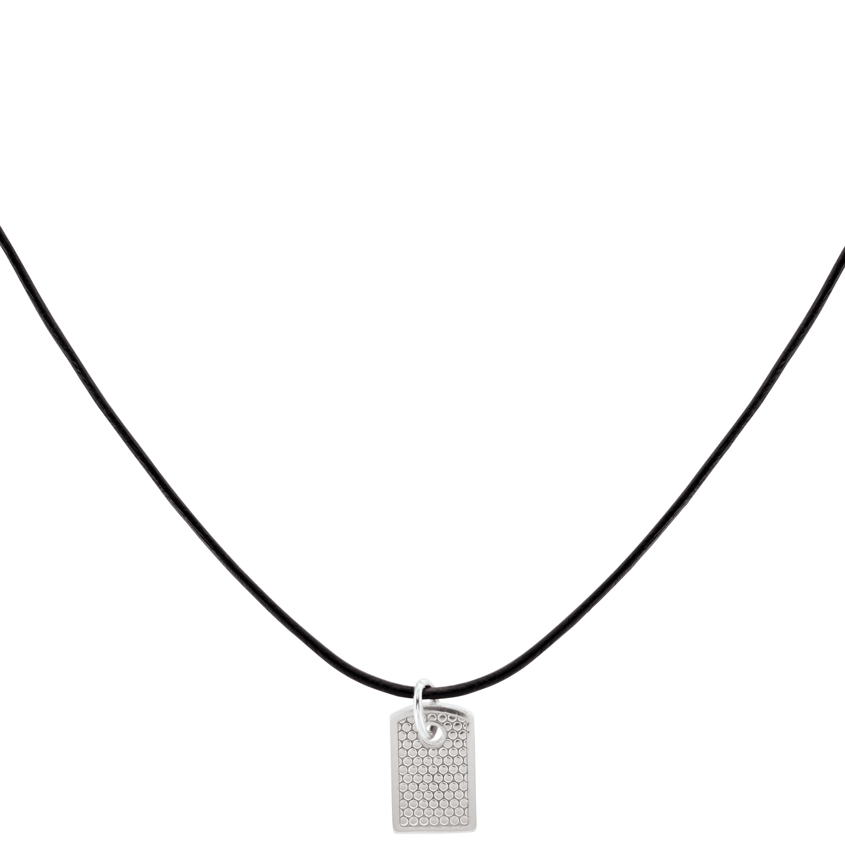 Micro Tag on Cord Men's Necklace