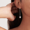 Heart Charm and Diamond Drop Women's Earrings