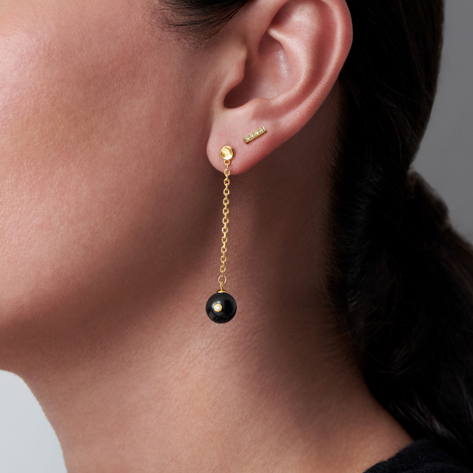 Pearl With Diamond Accent Drop Women's Earrings