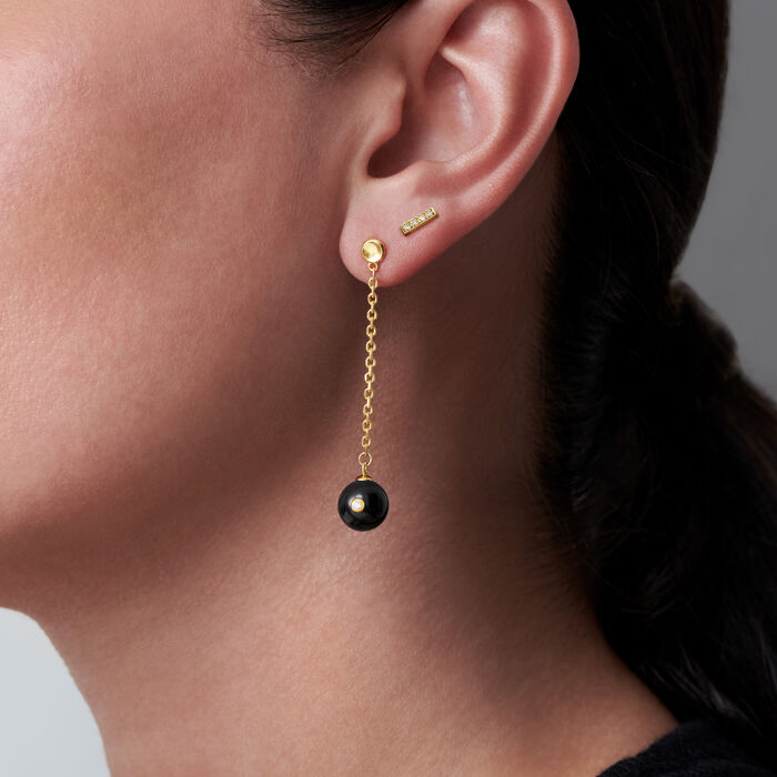 Pearl With Diamond Accent Drop Women's Earrings