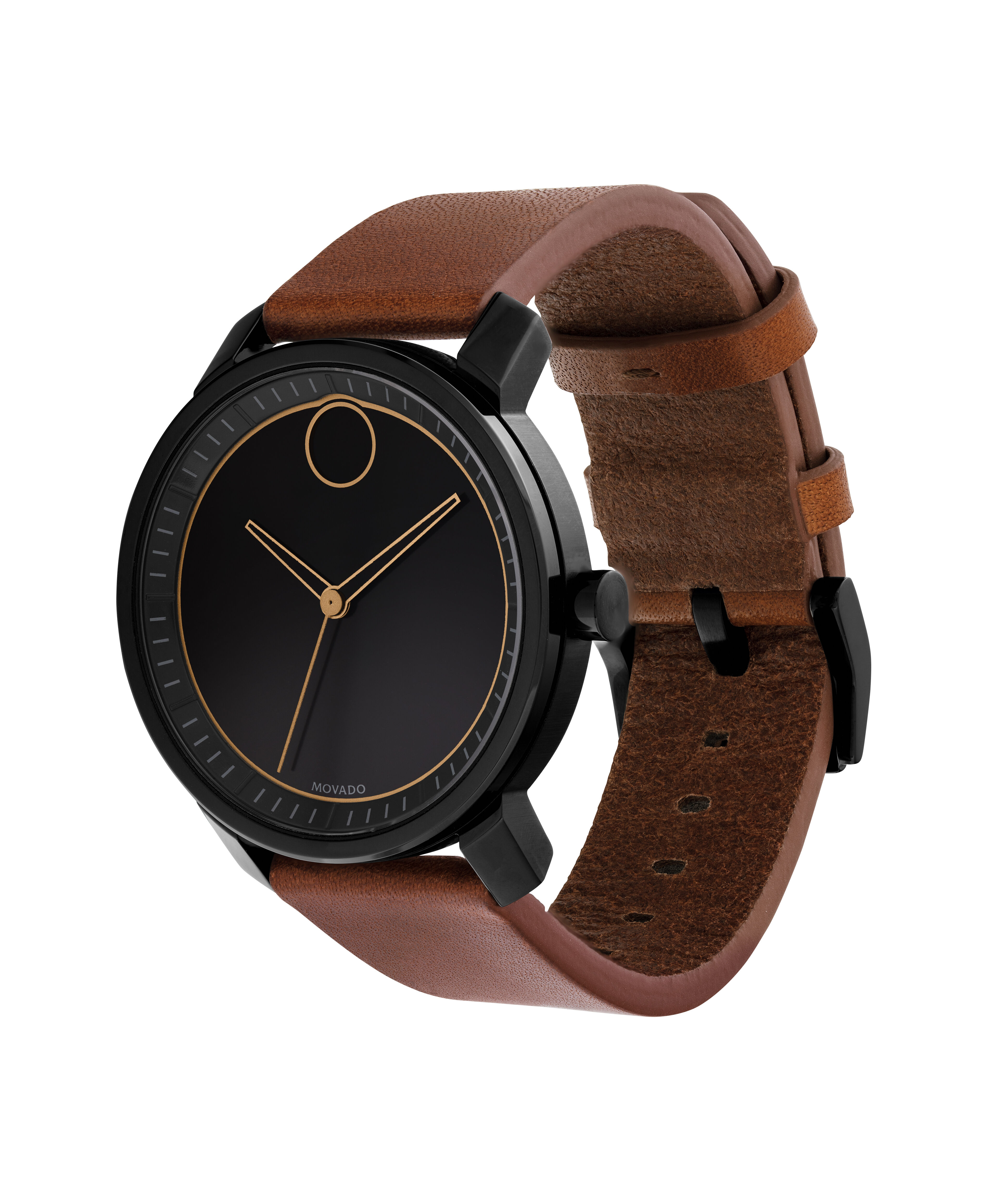 Movado mens watch leather band store