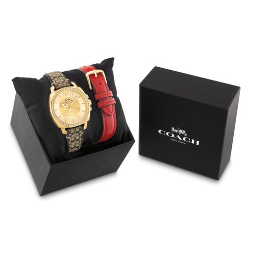 Boyfriend Women's Watch & Interchangeable Strap Gift Set, 34mm