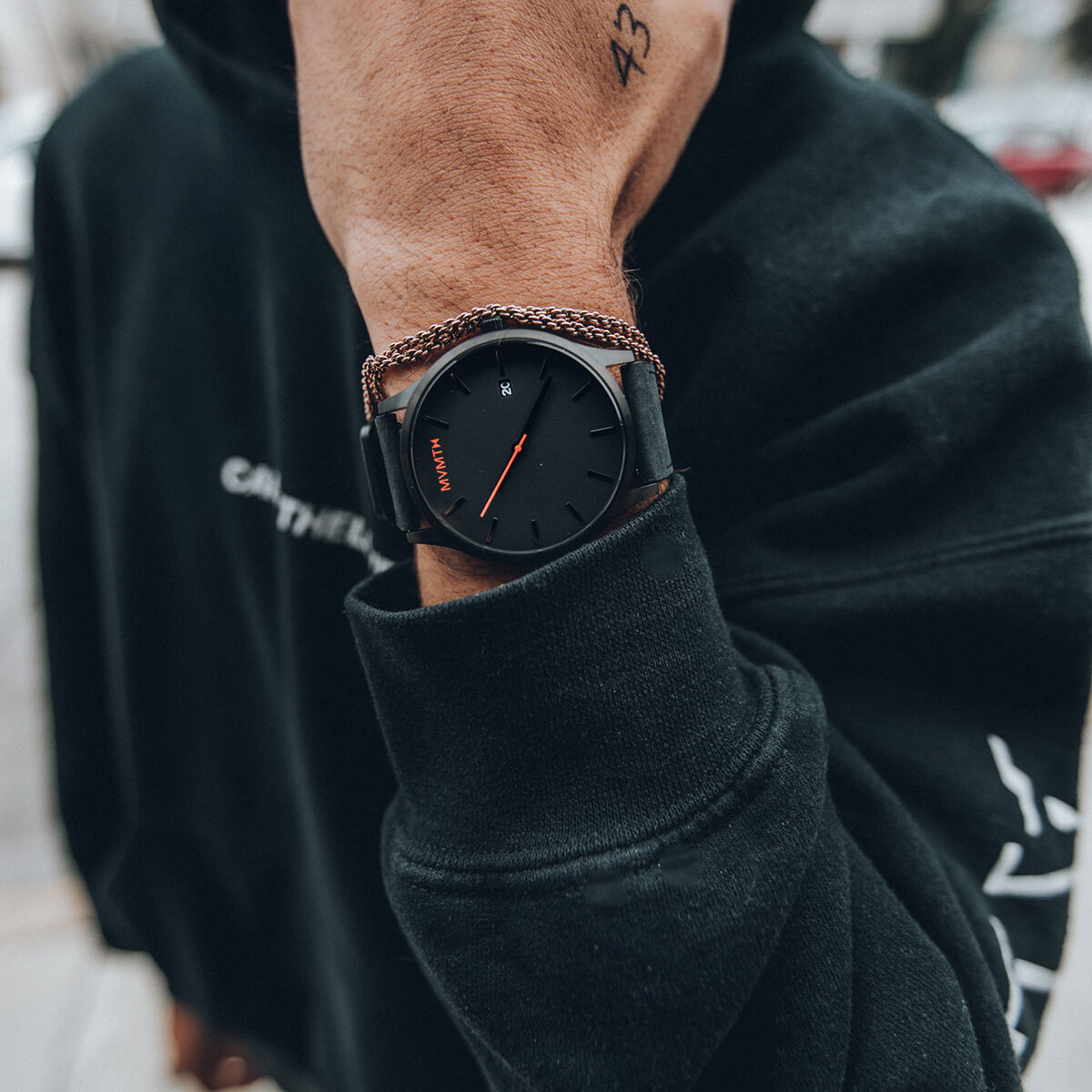 Leather mvmt watches men cheap