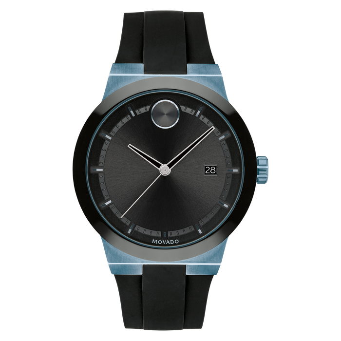 Black and blue movado watch discount