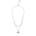 Gold Bee Double Layer Necklace