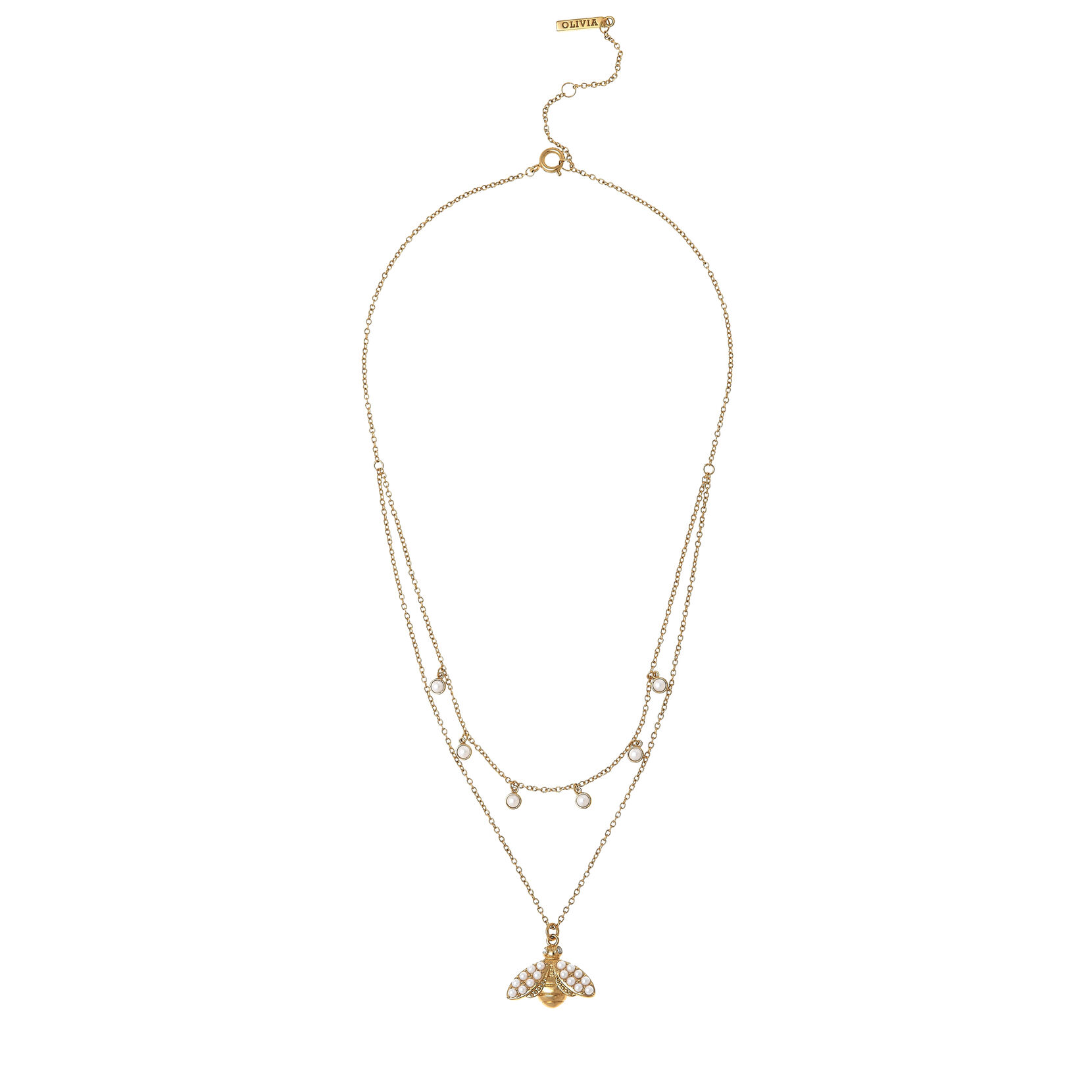 Gold Bee Double Layer Necklace