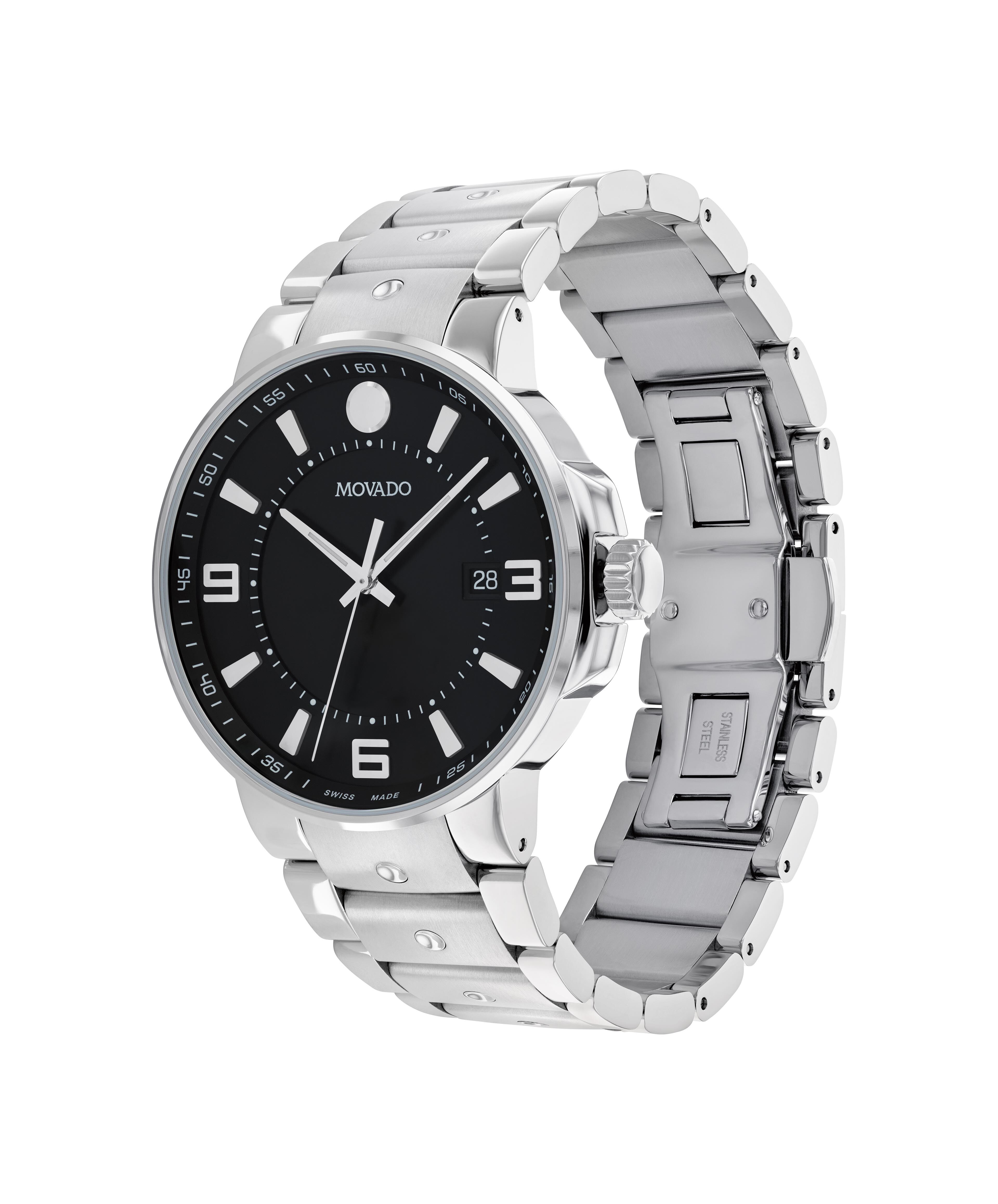 Movado Movado Company Store Men s MovadoPilot watch 40mm stainless steel caMovadoand link bracelet