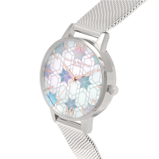 White & Silver Women's Watch, 34mm