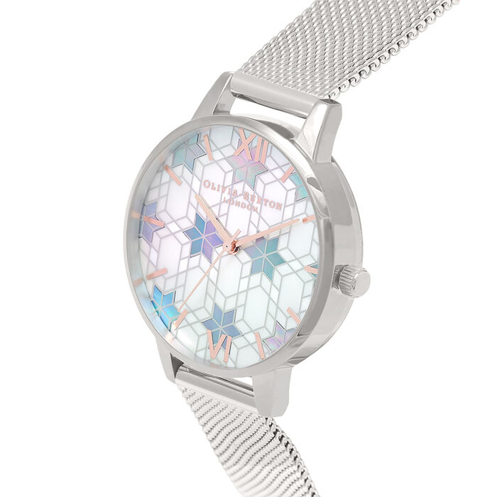 White & Silver Women's Watch, 34mm