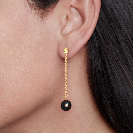 Pearl With Diamond Accent Drop Women's Earrings