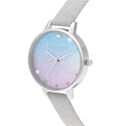 Glitter Ombre Demi Dial, Sparkle Markers Glitter Strap & Silver Watch