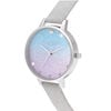 Glitter Ombre Demi Dial, Sparkle Markers Glitter Strap & Silver Watch