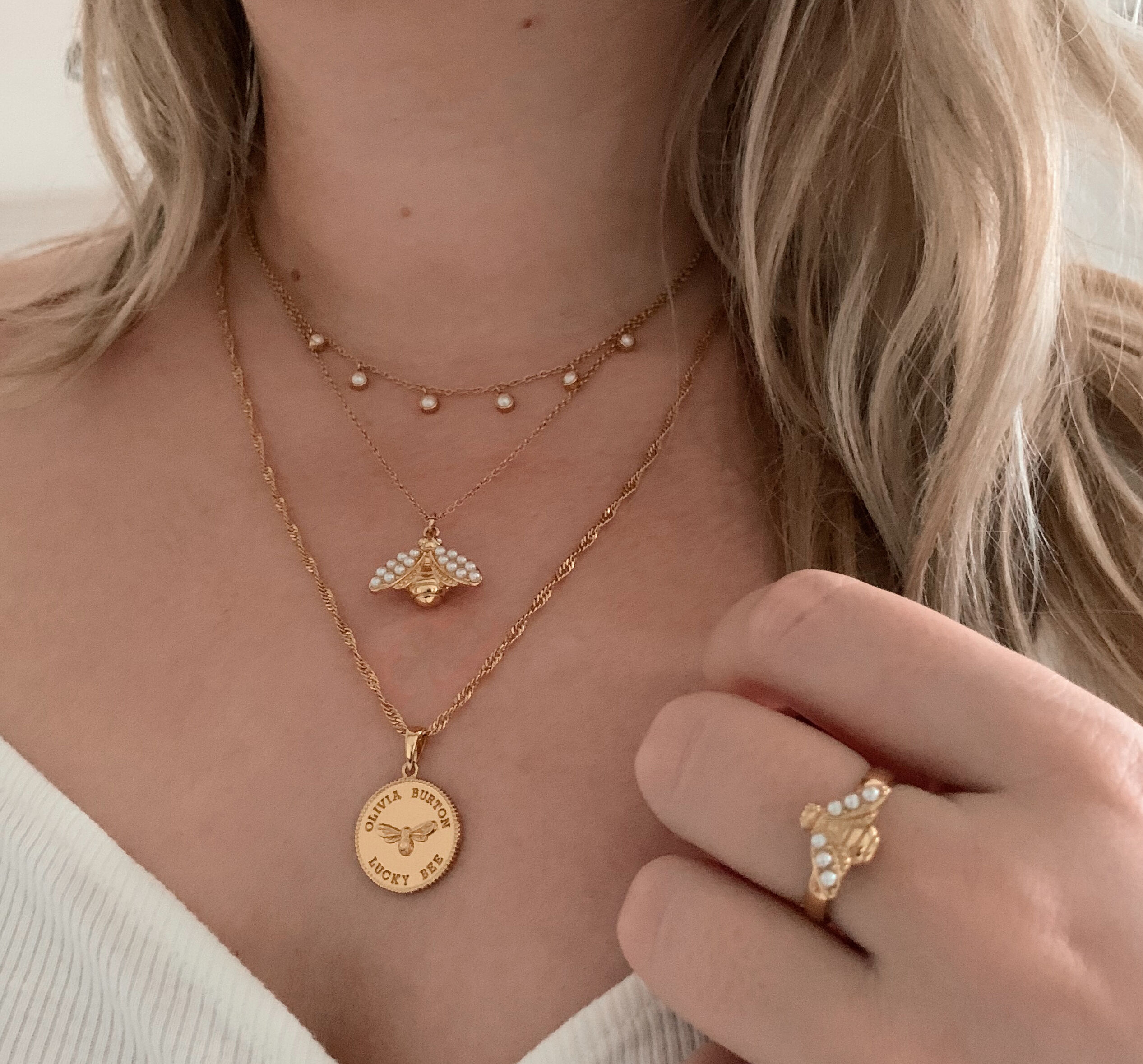 Olivia burton bee necklace gold store