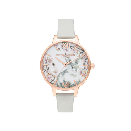 Olivia Burton Bunny Demi Vegan Grey & Rose Gold Watch
