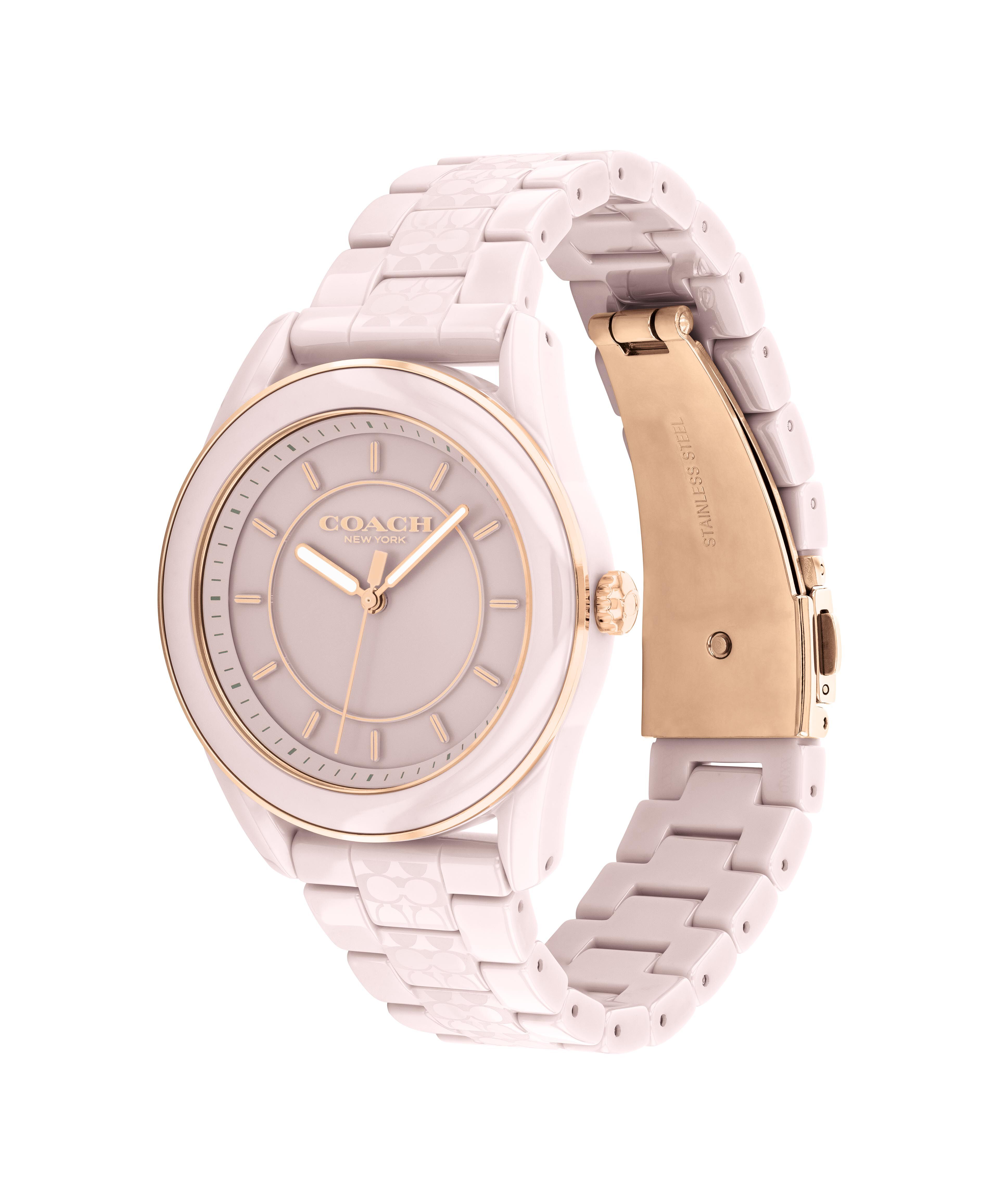 Coach pink ceramic watch on sale