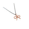 Vintage Bow Charm Necklace Black & Rose Gold