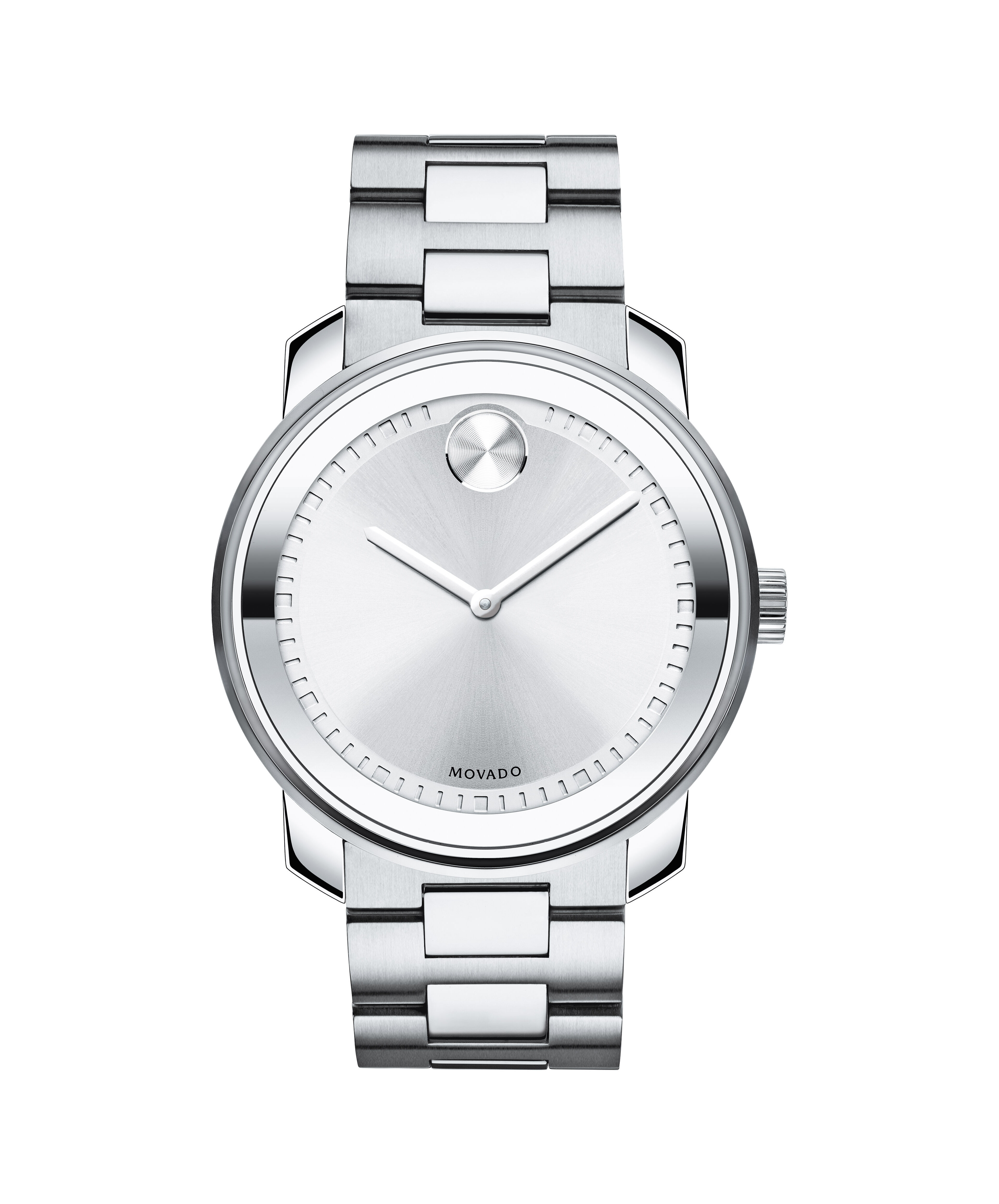 Movado mens silver watch sales