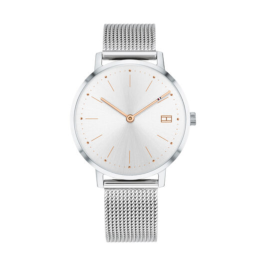 Rang folkeafstemning skolde Tommy Hilfiger Watches| Movado Company Store |Women's Tommy Hilfiger Silver  Mesh Watch With White Dial