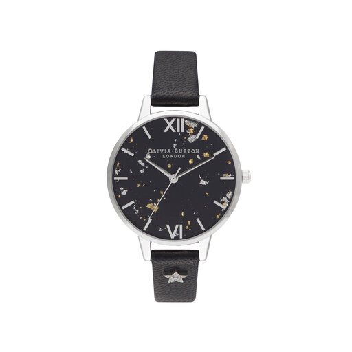 Celestial Star, Black & Silver Watch