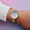 Glitter Ombre Demi Dial Sparkle Markers Gold Mesh Watch