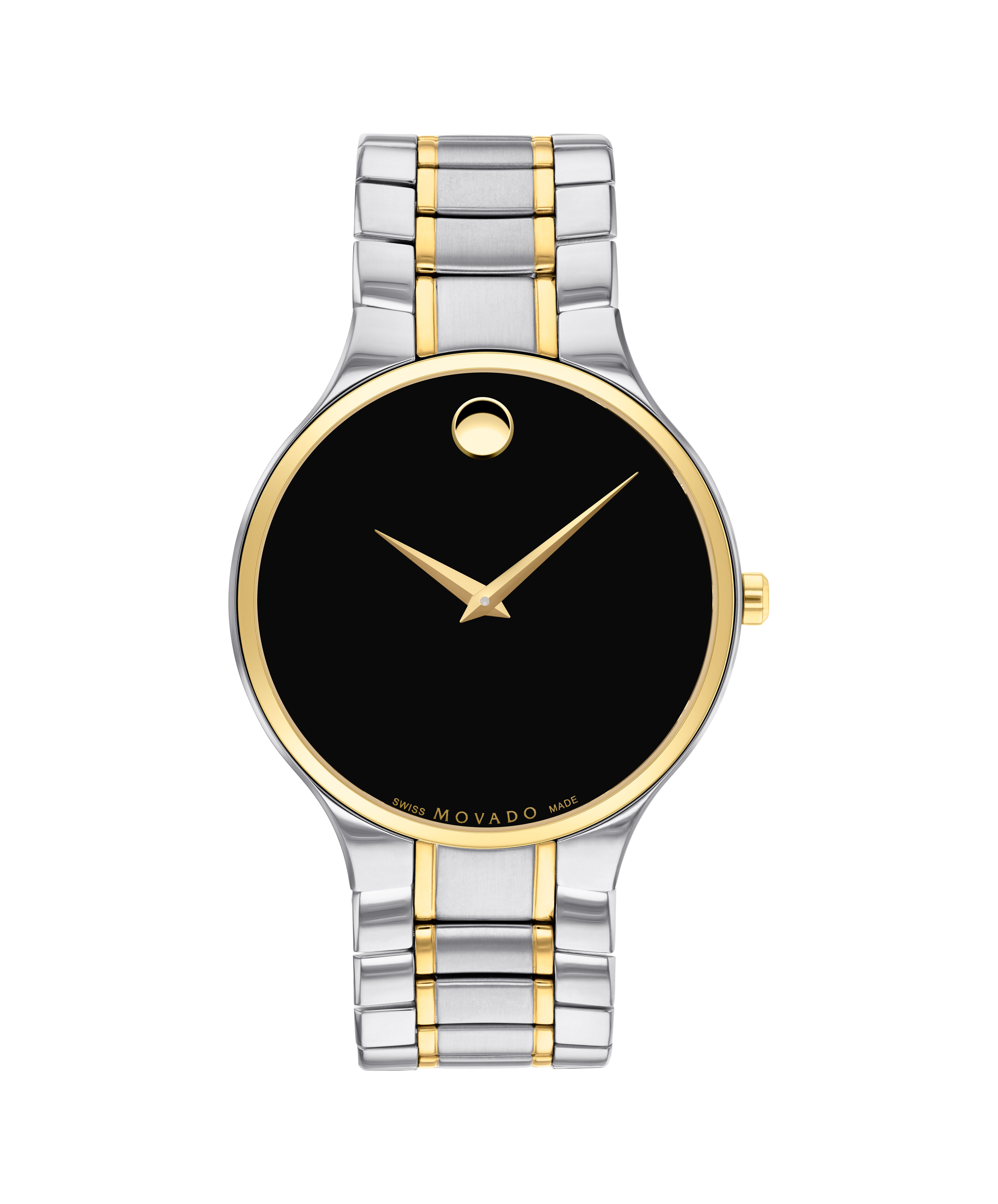 Black and gold movado mens watch top