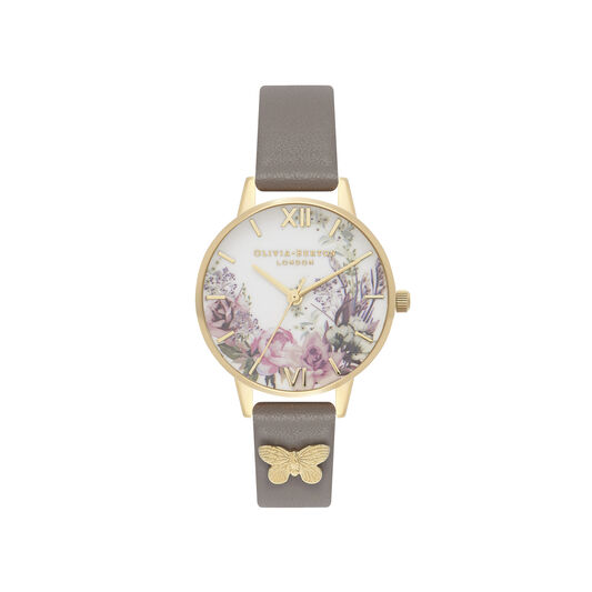 Olivia Burton Enchanted Garden London Grey & Gold Watch