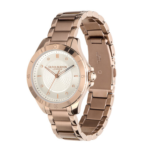 Guilloche Metallic Women's Watch, 36mm